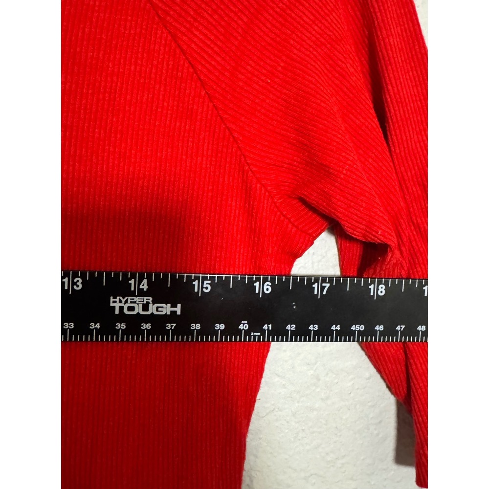 Bebe Red Rhinestone Logo Knit‎ Bodycon Midi Dress - Picture 5 of 6